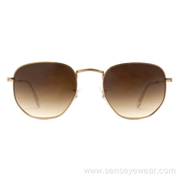 Women Stainless Steel UV400 Glasses Lenses Sunglasses